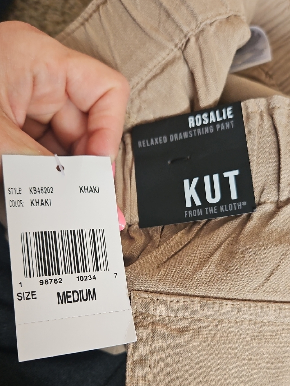 Kut from the Kloth Tan Cropped Drawstring Utility Pants - Picture 12 of 13